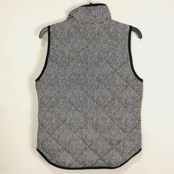 J. Crew Herringbone Puffer Vest Excursion Quilted Down Zip Front Sz XS - Picture 7 of 7
